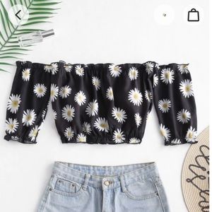 Zaful Daisy Crop Top